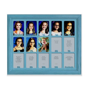 School Years Picture Frame - Personalized With Any Name - 10 Color Choices (Shown with AquaFrame) - Preschool to Graduation Frame - 11x14