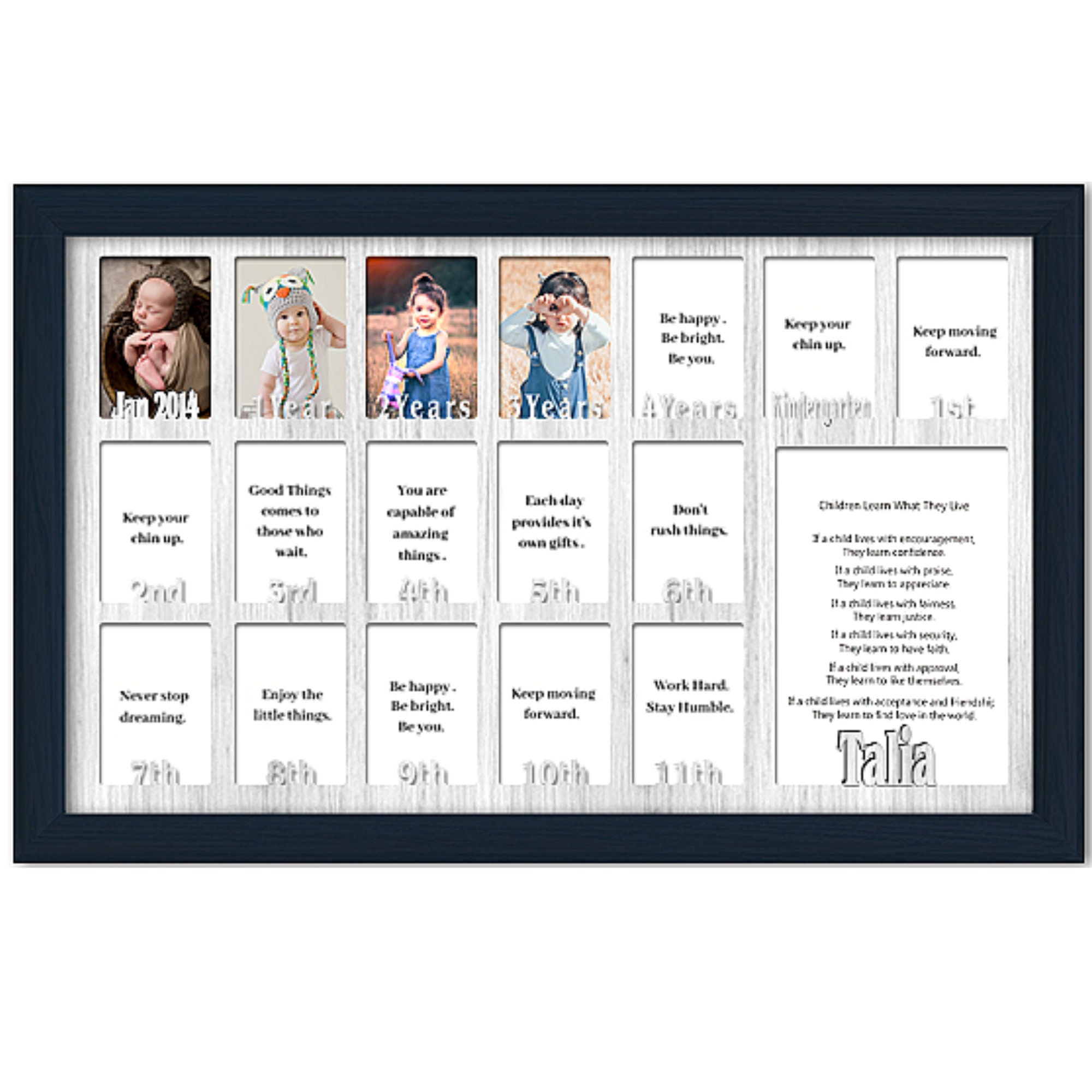 School Years Picture Frame Personalized Name and Date Full Etsy