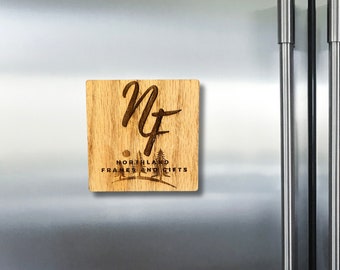 Corporate Gift: Custom Logo Refrigerator Magnet - Office Swag, Employee Appreciation, Promotional Giveaway, Branding, Gifts - Square
