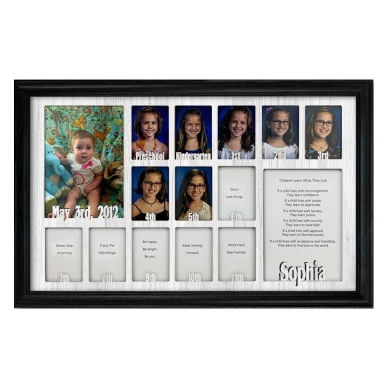 School Years Picture Frame Personalized Holds Thirteen Etsy