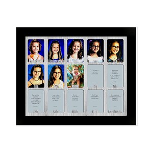School Years Picture Frame - Personalized With Any Name - 10 Color Choices (Modern Thick Frame) - Preschool to Graduation Frame - 11x14