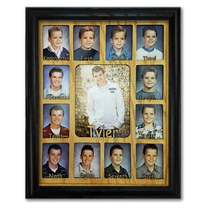 School Years Picture Frame - Personalized With Any Name - 10 Color Choices (Shown in Black Frame)- Graduation Frame - Spelled Out - 11x14