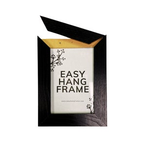 Easy Hang Picture Frame - Hang In Under a Minute - Solid Hardwood Frame with Glass - Fits 4x6 - 5x7 - 8x10 Photos - Black and Oak Colors