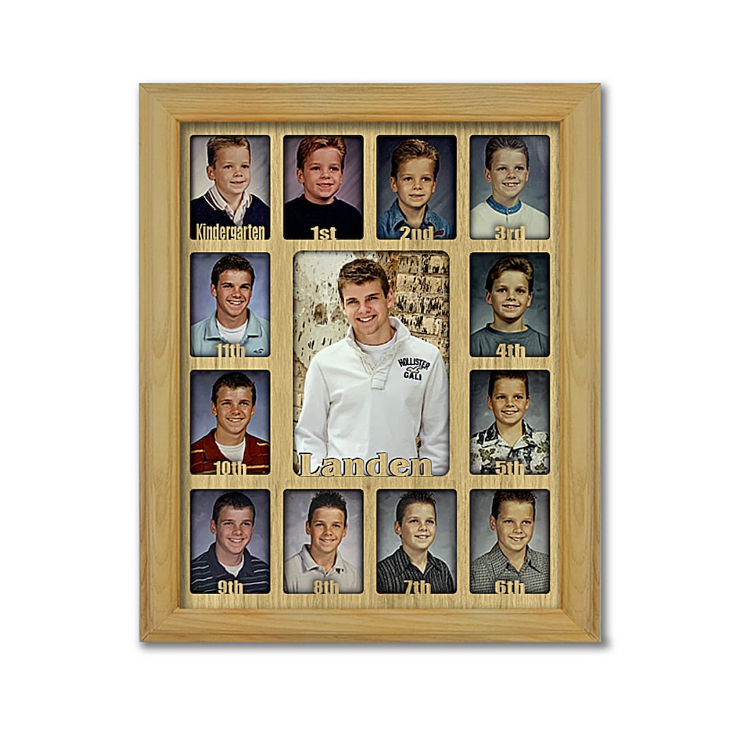 School Years Picture Frame - Personalized - Holds Twelve 2.5" X 3.5 ...