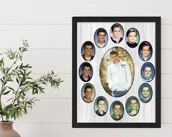 School Years Picture Frame – Oval K-12 Photo Collage – Graduation Gift for Parents – 11x14 School Photo Display – Memory Frame for Kids
