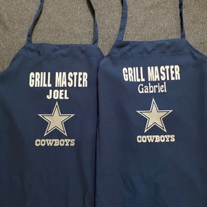 Personalized His and Hers aprons, Dallas Cowboys Aprons, Personalized Aprons Fun for dad, Dad&#39;s Apron, BBQ Apron, NFL Apron, Family Gift