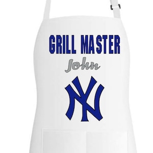 Personalized His and Hers aprons, New York Yankees Aprons, Personalized Aprons Funny gifts for dad, Dad's Apron, BBQ Apron, MLB Apron