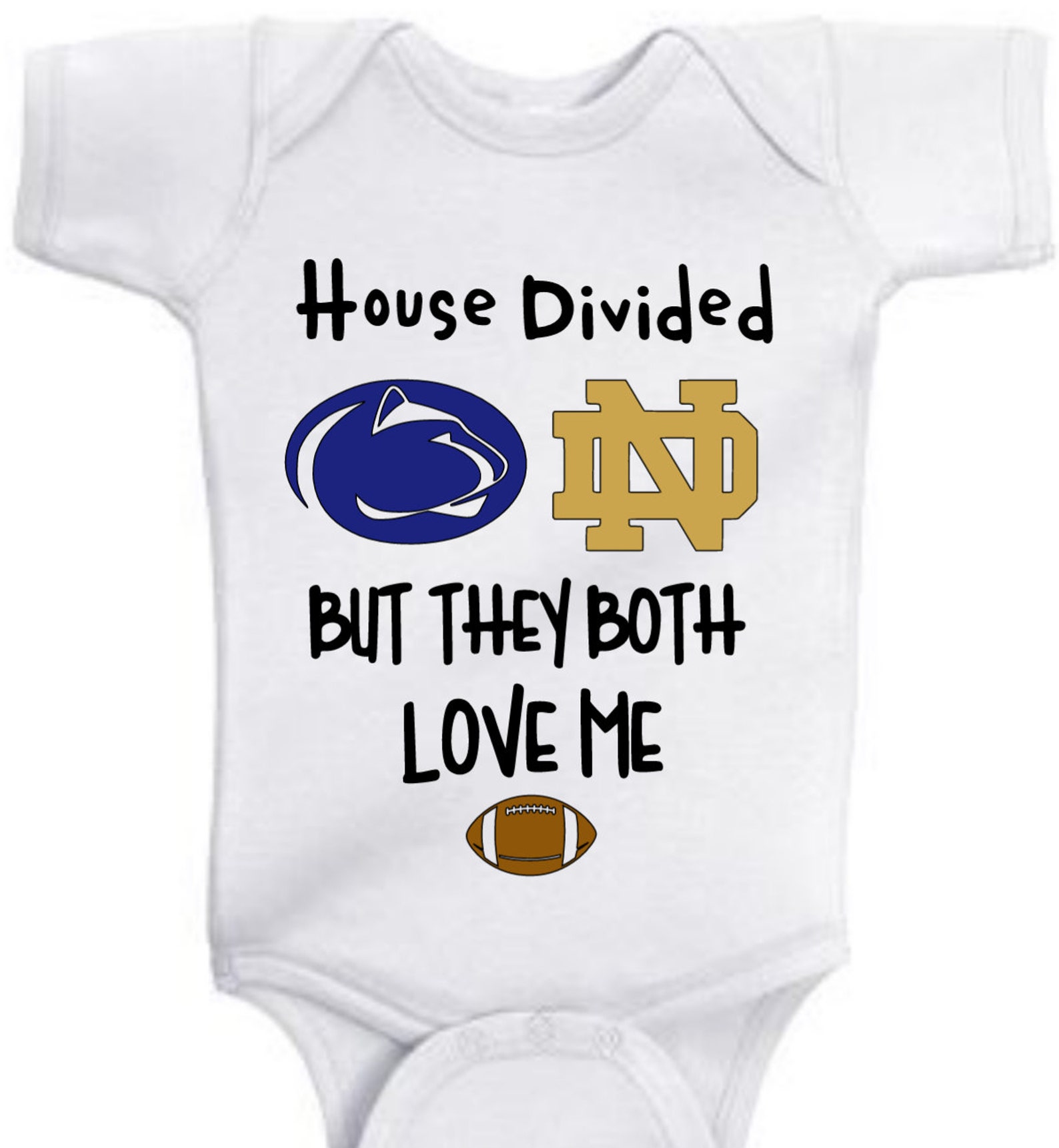 House Divided baby shirt Penn State Nittany Lions Notre Dame Etsy