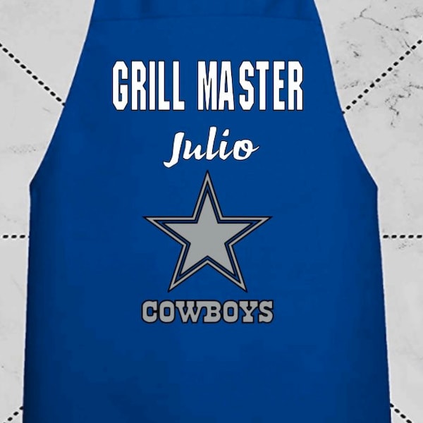 Personalized His and Hers aprons, Dallas Cowboys Aprons, Personalized Aprons Fun for dad, Dad's Apron, BBQ Apron, NFL Apron, Family Gift