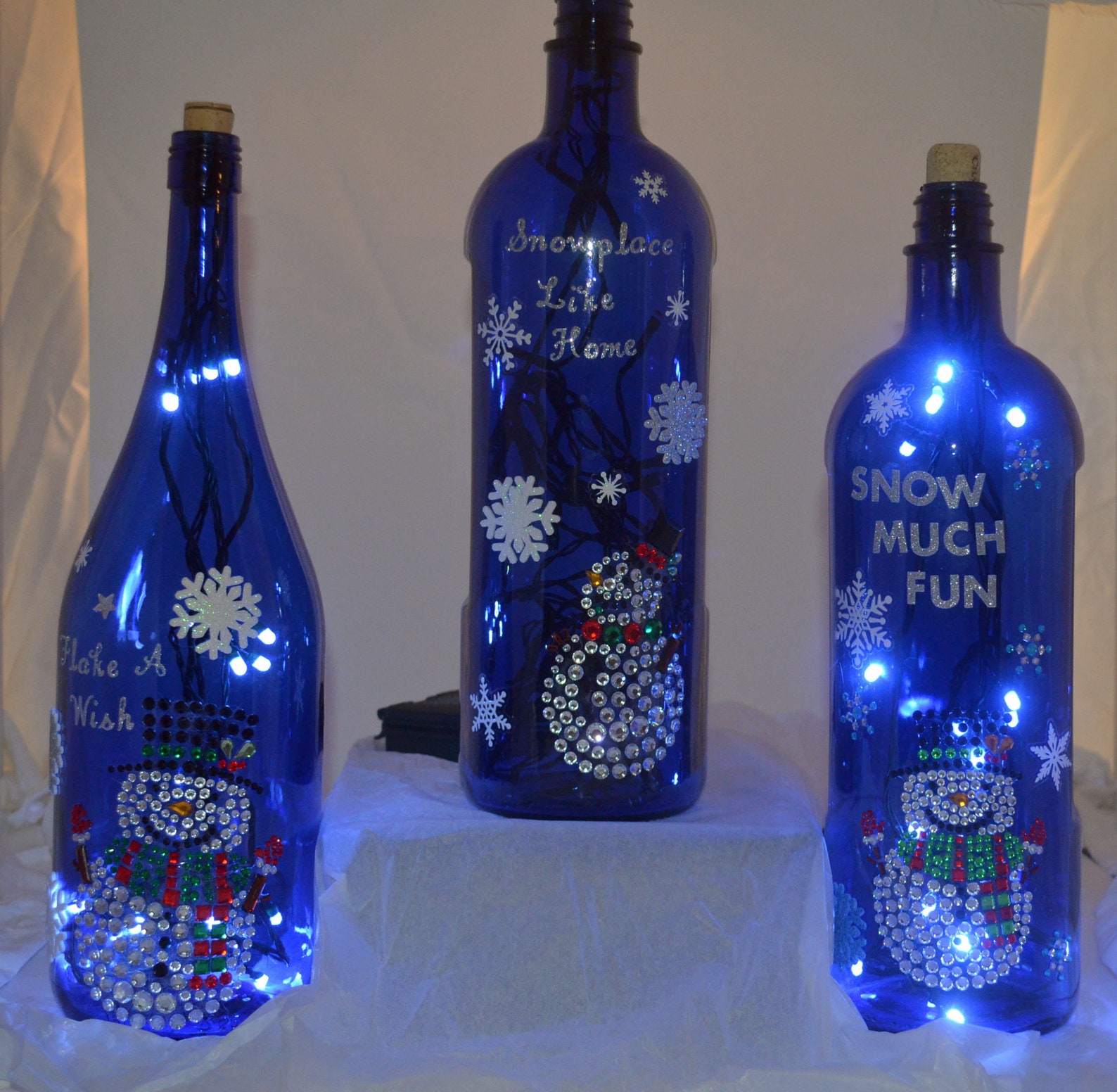 Holiday Wine bottle light Christmas wine bottle light wine Etsy