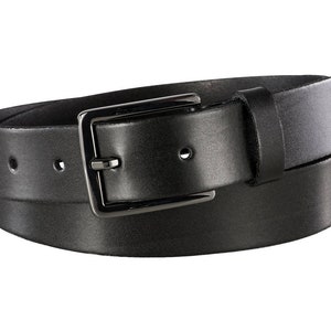 Ceinture en cuir noir, ceinture pour homme en cuir lisse, ceinture élégante de 3 cm de largeur