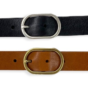 Leather belt ladies jeans belt belt soft full grain cowhide high quality leather belt image 1