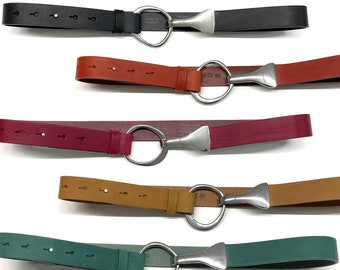 Belt leather hip belt women ring buckle belt soft and smoother leather belt shaped women belt cognac leather belt with silver ring buckle
