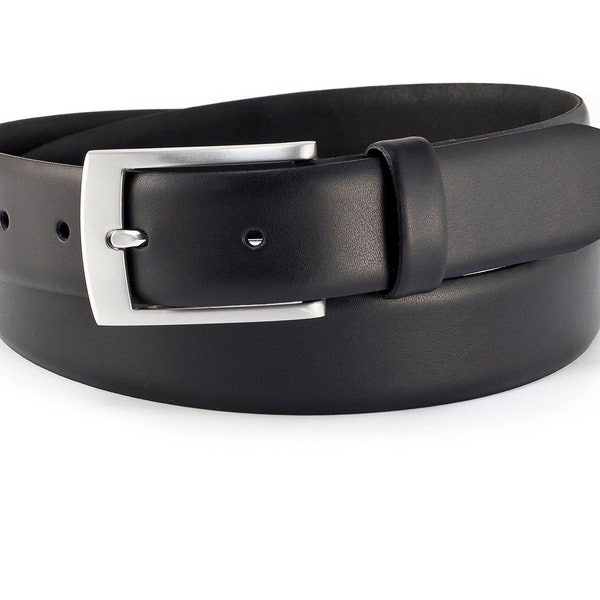 Mens belt black dress belt cow leather business belt mens formal style