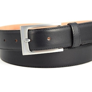 Herrengürtel schwarz Ledergürtel Herren feines Kalbsleder klassischer Anzuggürtel Breite 3,0cm