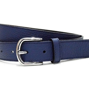 Leather belt marine blue women belt cow leather pebble grain belt real nappa leather jeans belt