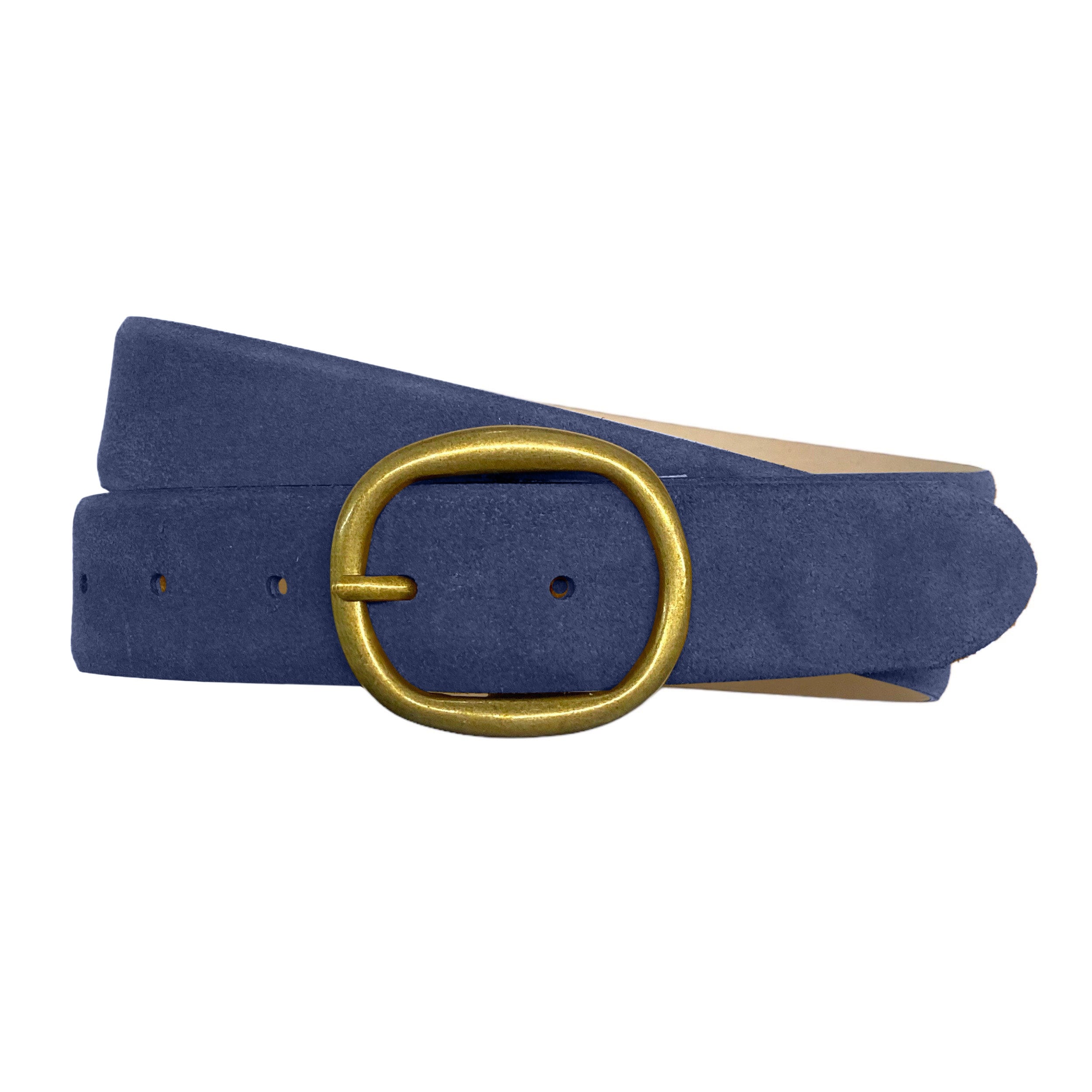 レザーベルト レディース ジーンズベルト ネイビー スエードベルト