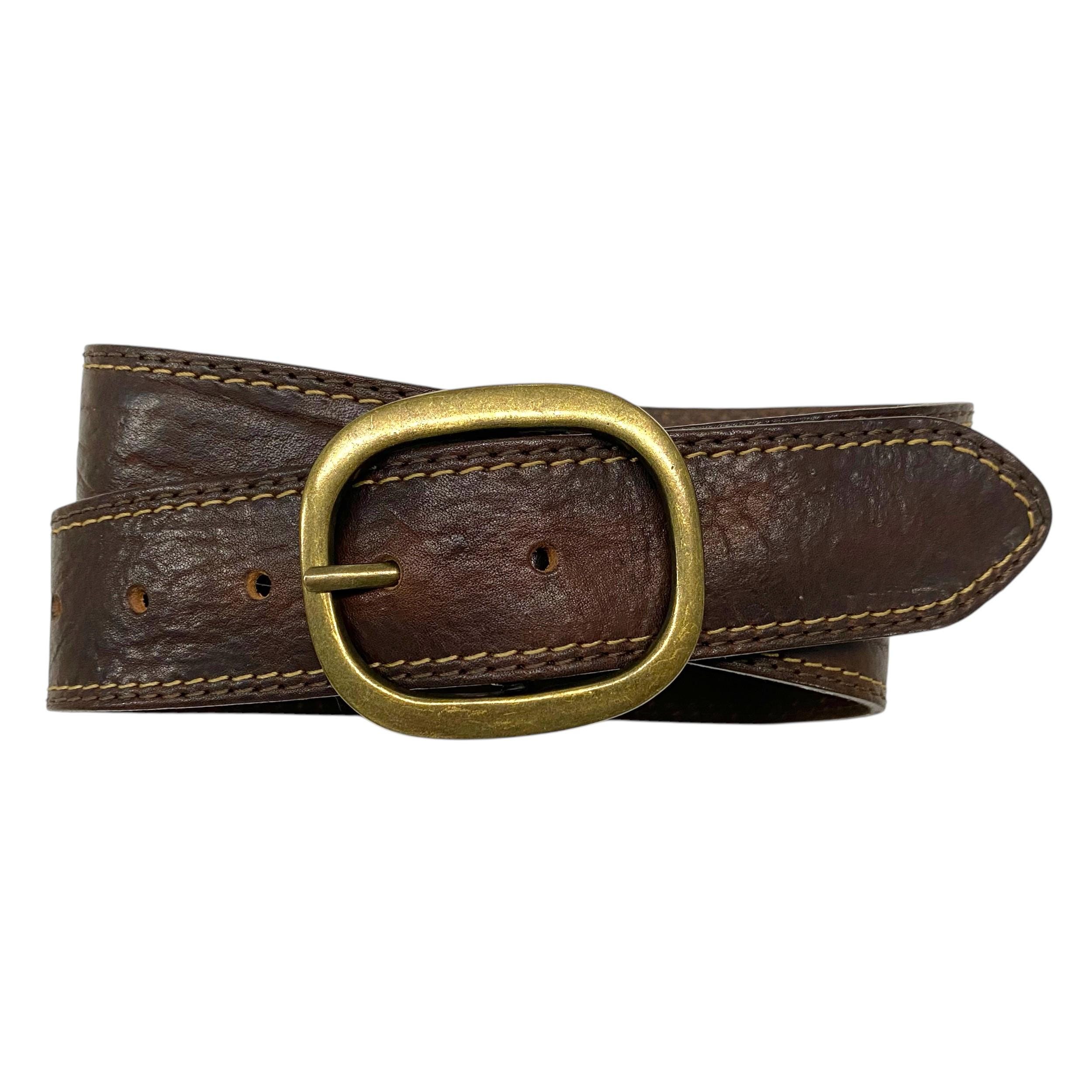 Leather Belt Dark Brown Men