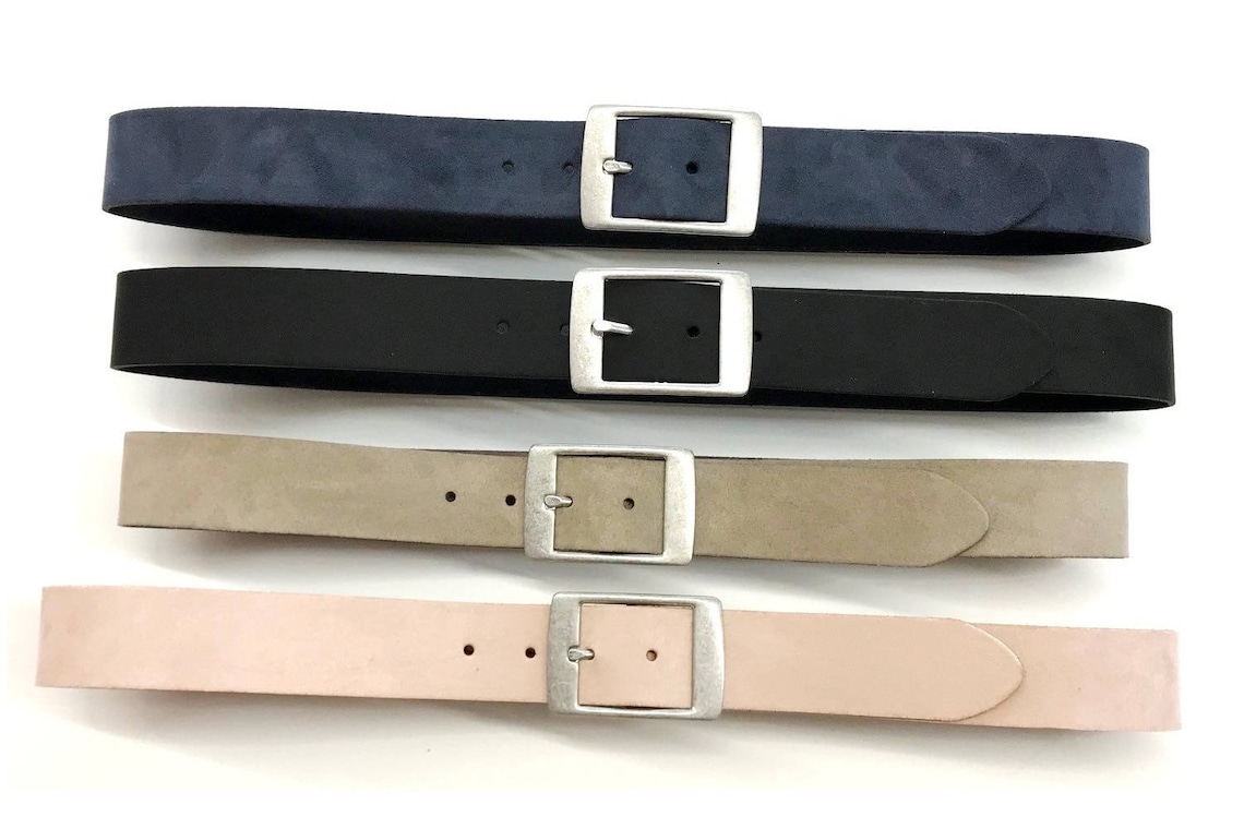 Flat Buckle Belt Women Leather Belt Cow Leather Jeans Belt Etsy