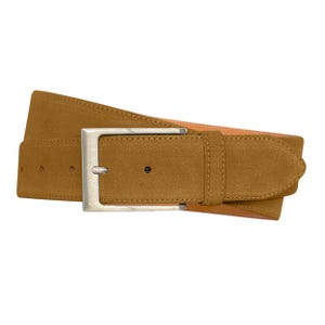 Leather belt men&#39;s suede cognac jeans belt suede belt buckle satin 4cm belt width