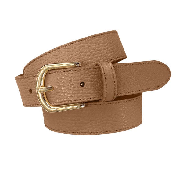 Leather Belt Colour cappuccino brown Ladies Nappa Leather Soft Grained Full Cowhide Jeans Belt