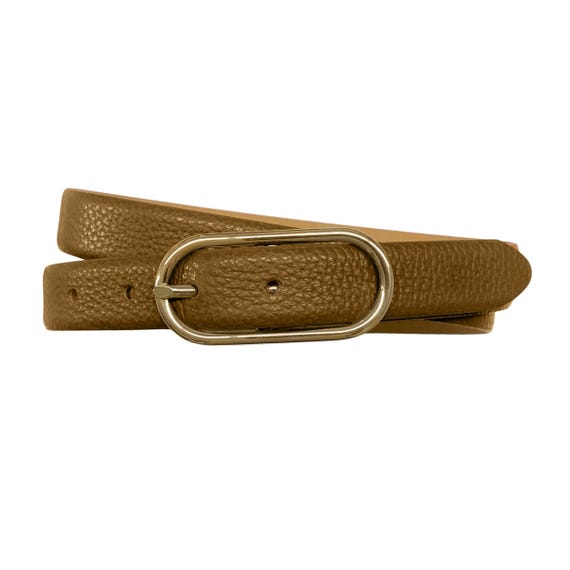 Leren riem, suède, metallic gesp, licht pruim | Ulla Popken