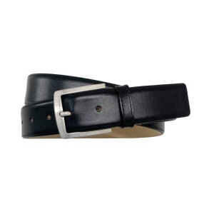 Herrengürtel Leder schwarz eleganter Ledergürtel Business Hochzeit 3,5cm Breite Gürtelschnalle satiniert