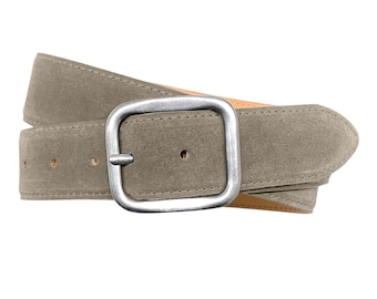 Vera Neumann Suede Belt with Gold/Silver tabs on each side Vintage Vera Neumann Leather Multi-Panel Handmade Brown  main image 3