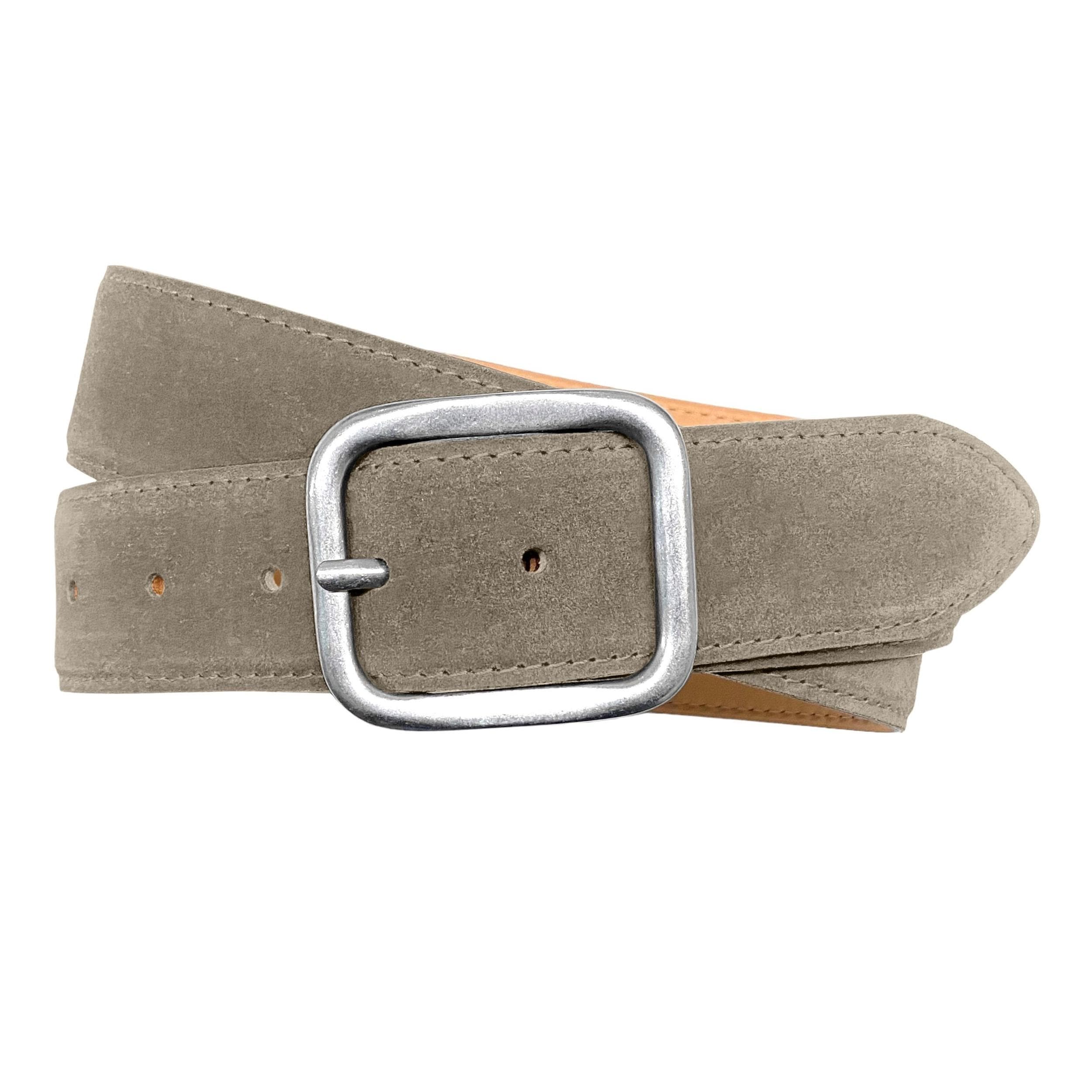 Liquid Metal Tan Suede and Silver Metal Belt 1-1/2 main image 4
