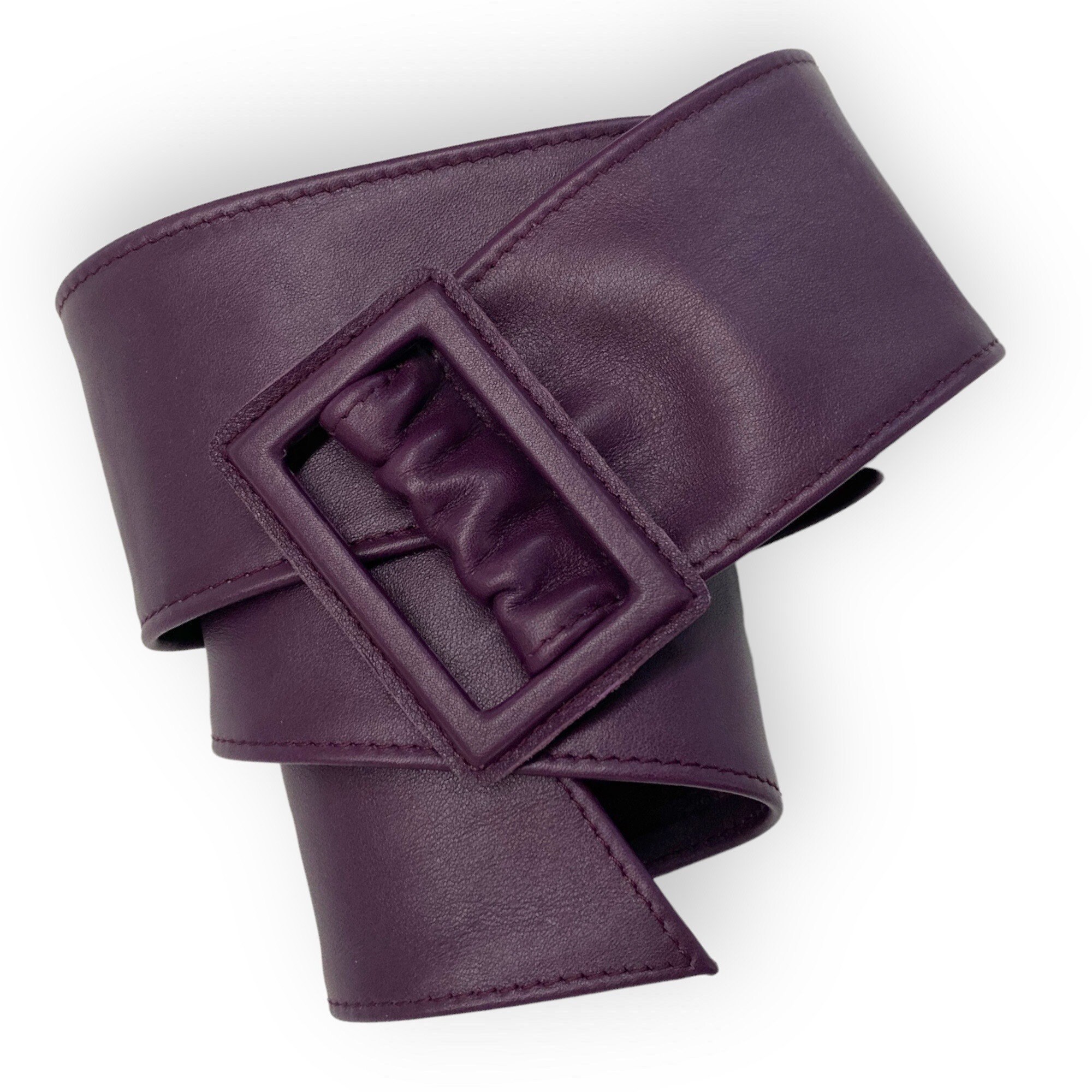 9298 Obi Belt For Women – Wide Waist In Faux Leather, Mica- Purple Obi Belt for Women – Wide Waist Belt in Faux Leather MICA  main image 4