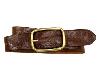 Genuine Leather Brass Buckle Belt 42.5\