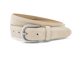 Leather belt women suede light sand soft cowhide leather WIDTH 3cm