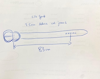 2,5cm belt, adria col. jeans lenght as drawing