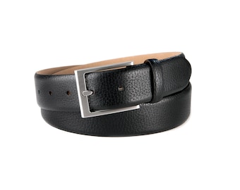 Men's Leather Belts | Elegant Men's Belts | Satin-Finish Belt Buckle | Width: 3.5 cm (1 3/8") | Adria Collection