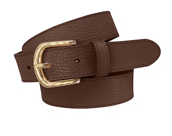 Leather Belt Colour mid brown Ladies Nappa Leather Soft Grained Full Cowhide Jeans Belt