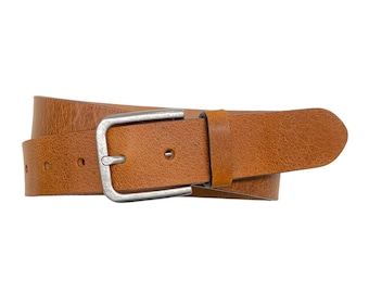 Leather belt men buffalo leather sturdy men's belt jeans belt buckle antique silver belt width 3.5cm