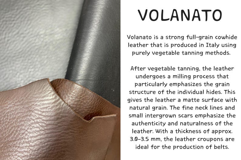 Men's Leather Belts | Elegant Jeans Belt | Satin-Finish Buckle | Width: 3.5 cm | Volanato Collection image 3