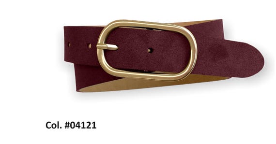 Ledergürtel Damen | eleganter Jeansgürtel | Gürtelschnalle gold satiniert | Breite 3,0cm | Collection Suede