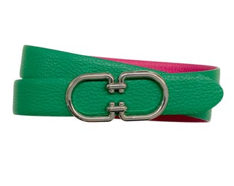 Reversible Women Belt Ladies Leather Belt Belt Buckle Swivel