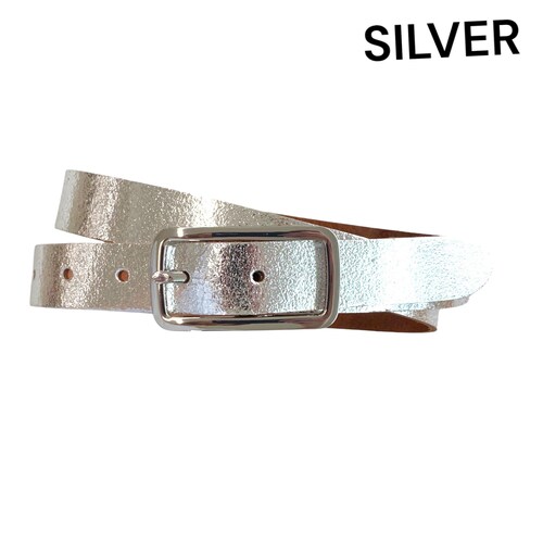 Handmade Cowhide Leather Belt: Silver Buckle Women's Belt - Etsy
