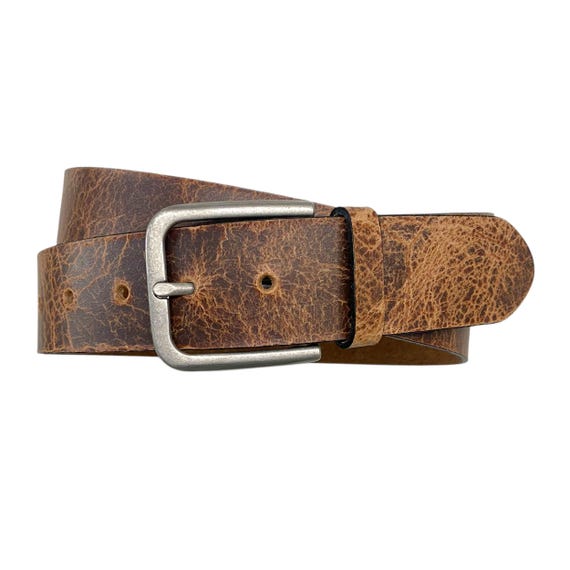 Genuine Full Grain Leather Belt with Vintage Metal Buckle for Jeans Pants WOLFANT Full Grain Leather Belt for Women,1.1 main image 2