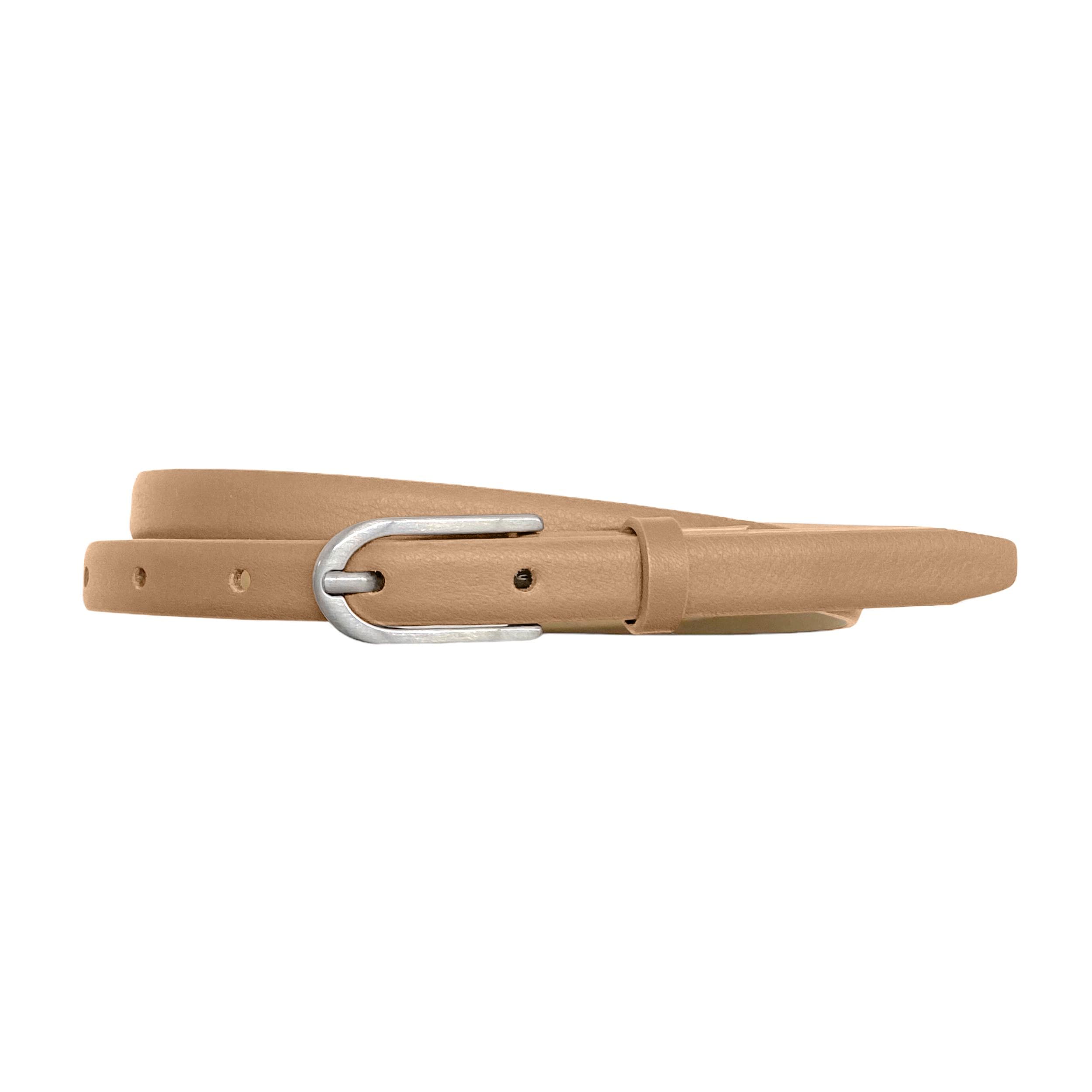 Damesriem van volnerf rundleer 2,5 cm | Smalle riem voor dames 25mm | Gekartelde leren riem | Navy 105cm