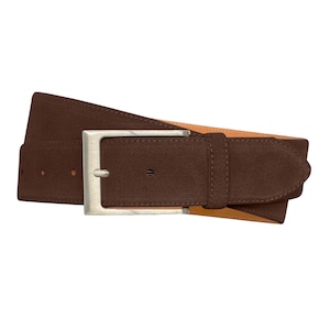 Leather belt men&#39;s suede jeans belt suede belt buckle satin 4cm belt width