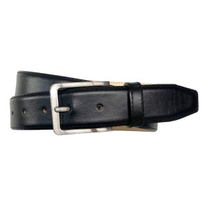 Herrengürtel Leder schwarz eleganter Ledergürtel Business Hochzeit 3,5cm Breite Gürtelschnalle satiniert