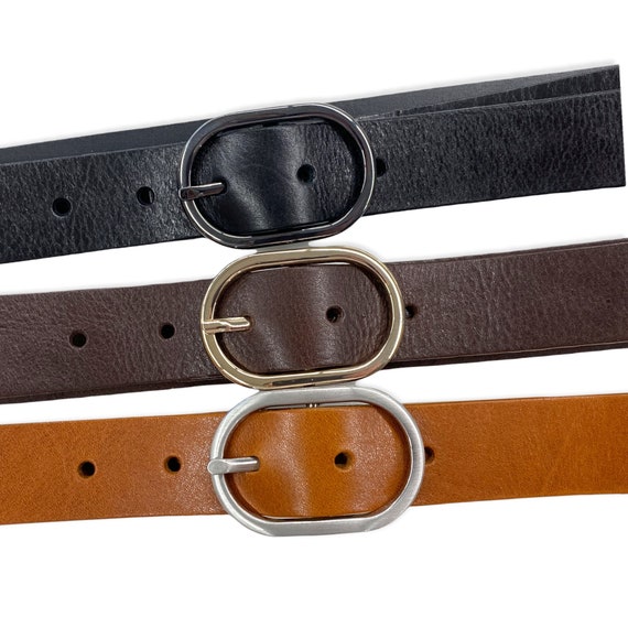 Brown Black Leather Belts for Women , Women's Belts for Jeans , Designer Belts for Women Light Brown / 2.5cm / 1