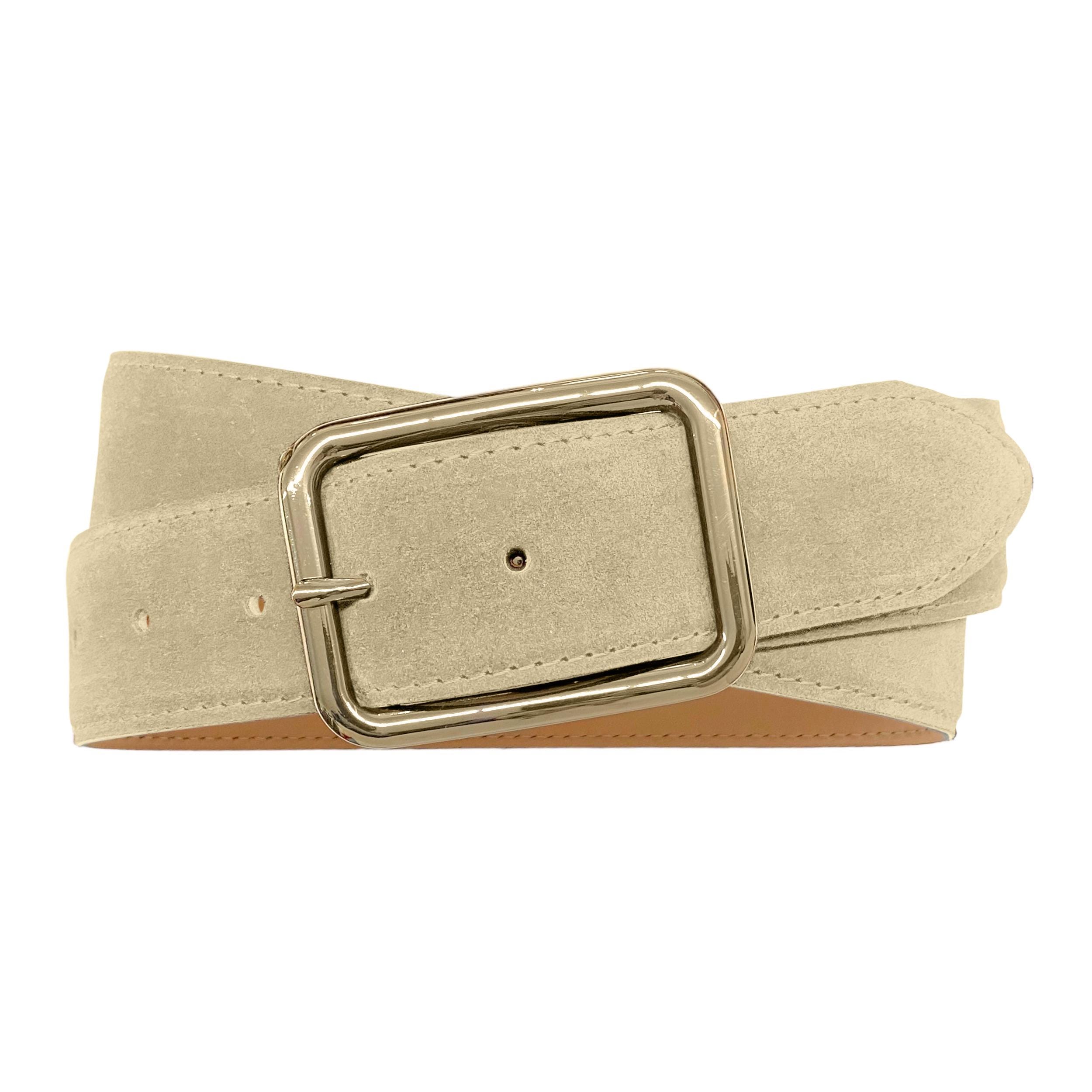 Leather Belt Ladies Belt Suede Leather Buckle Gold / Design  display picture 1