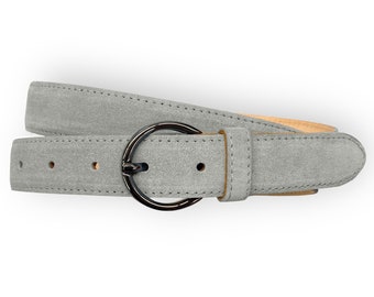 leather belt light grey women leather belt suede leather belt jeans belt round black shiny buckle