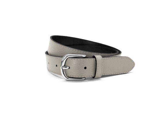 Leather Belt Women Light Grey Nappa Leather Jeans Belt Etsy
