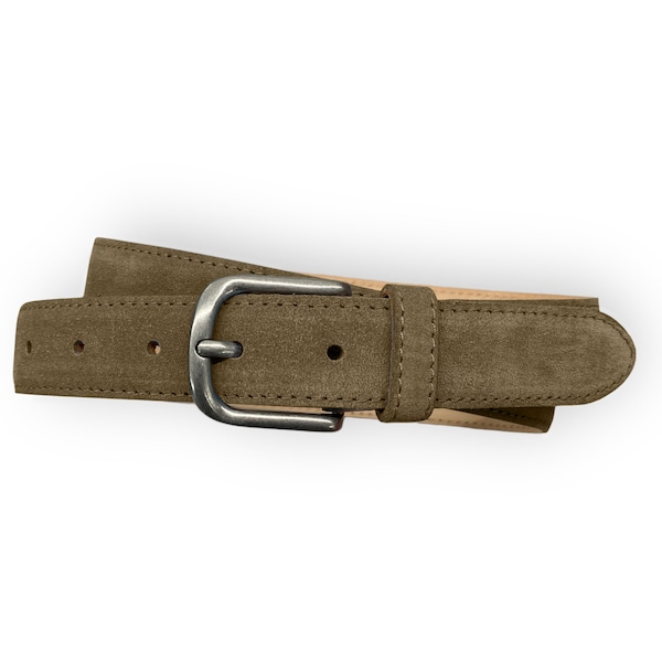 Ceinture femme taupe ceinture cuir daim ceinture denim ceinture ronde vieille boucle argentée