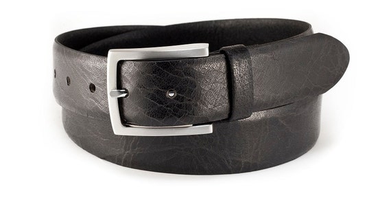 Black Leather Belt Full Grain Vintage Buffalo Leather  display picture 1